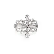 Diamond Crown Ring 18k White Gold