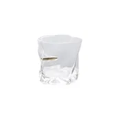 8 oz. Textured Whiskey Glass w/ Embedded Gold Finish Bullet