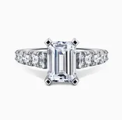 14K White Gold Emerald Cut Diamond Engagment Ring