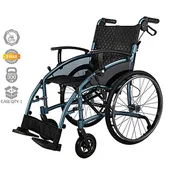 22" Lightweight Wheelchair with Adjustable Arms & Swing-away Footrest (Blue)