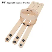 Adjustable Leather Bracelets Blank 8 Pack - 3/4 Inch