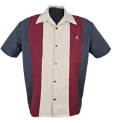 Atomic Mad Men Bowling Shirt in Charcoal/Burg/Stone