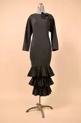 Black Cotton Ruffle Maxi Dress by Arpeja