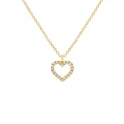 Artisan Handmade 14K Solid Gold Delicate Diamond Heart Pendant / Necklace Mothers Gold Heart Pendant, Love Necklace Heart Pendant - 0.07cttw