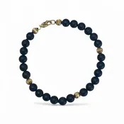 14k Black Onyx and Gold Bead Bracelet