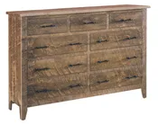 Amish Rough Sawn 9 Drawer Dresser