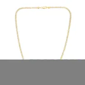 10K Two-tone Gold 16 3.3mm Fancy Ice Chain Necklace with Lobster Clasp