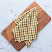 Brown/Sage/Pumpkin Plaid Tea Towel