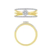 14K 1/3Ct Layered Diamond Fashion Ring