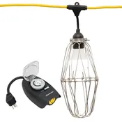 Crawl Space String Light - 50' LED Work Light with 5 Sockets & Timer Controller