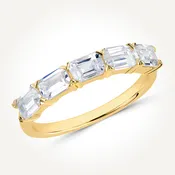 10KT Yellow Gold Five Stone East-West Emerald Ring 1.50 CT. T.W.