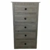 244416 - Wiley Oak Gray NEW 5 Drawer Chest 24x16x44