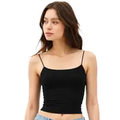 Black Cropped Spaghetti Tank