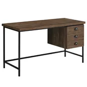 24″ Brown and Black Computer Desk With Three Drawers