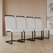 Black Faux Leather High-Back Dining Chair, Set of 4