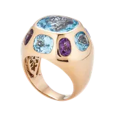 Blue Topaz & Amethyst Ring