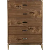 Adler Five Drawer Chest in Natural Walnut