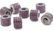 11x9mm micro pave gemstone beads