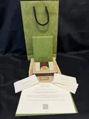 Gucci Ophidia GG Supreme Card Case Wallet, Beige Web, With Box