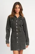BUTTON DOWN DENI MINI DRESS