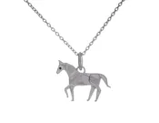 .01ct. Black Diamond Origami Horse Pendant in Sterling Silver