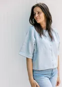 Baby Blue S/S Knit Cardigan