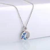 925 Sterling Silver Slide Necklaces Pendant enamel Only (Necklace not Included)