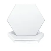 0.4 in. x 11.5 in. x 10 in. Fabric Hexagon Self-Adhesive Sound Absorbing Acoustic Panels in White 12-Pack
