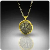 Ancient Byzantine K Coin Necklace - SOLD