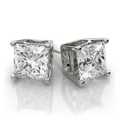 1 ctw Princess Diamond Stud Earrings