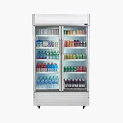 29 Cu. Ft. Double Glass Door Upright Display Cooler – Silver