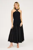 Arella Mixed Media Halter Dress