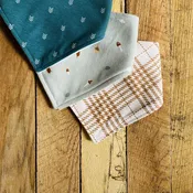 Bandana Drool Bib "Blue & Orange Geometric"