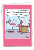 Flamingo Scale: Humor Birthday Greeting Card