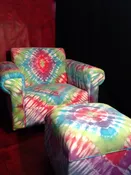 Tie-Dye Chair w/ Matching Ottoman