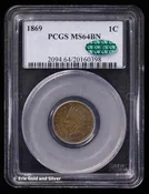 1869 1c Indian Head Cent PCGS MS 64 BN CAC | Brown Uncirculated