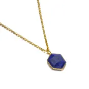 Gemoetric Sterling Silver Lapislazuli Pendant with 18K Gold Vermeil