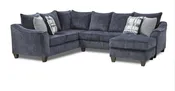 3-Piece Blue Stationary Sectional - Captivate Lapis