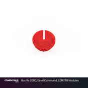12mm Red Knob Cap with Line for Buchla 208C, Easel Command, LEM218 Modules