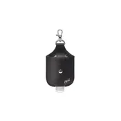 Clip & Clean Hand Sanitizer Pouch in Silver/Pebbled Black Leatherette