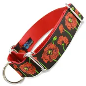 1.5" Wide Red Poppy Martingale Collar