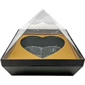 11" Pyramid Enclosed Heart  - Black