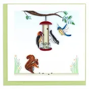 Bird Feeder Quilled Greeting Card