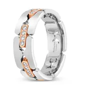 14K Two Tone Wedding Band --PN00032