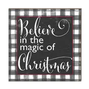 10x10 Believe in the Magic of Christmas Buffalo Print Sign Christmas Decor