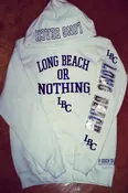 Long Beach Or Nothing White Hooded Sweatshirt