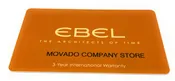 Ebel The Architects of Time Movado Company Store 3 Year Warranty Card