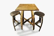 26” Square Table With Flat Stool