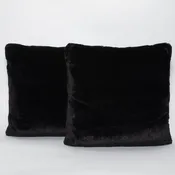Black Faux Fur Pillow