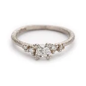 18k White Gold Antique Diamond Encrusted Ring